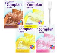 Nutritional Drinks Bundle - Variety Pack of Strawberry, Chocolate, Banana, and Vanilla Flavoured Mix at Home Powders with Mixing Fork - 16 x 57g Sachets