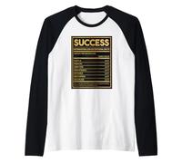 Nutritional Facts Success Funny Hustle Ambition Passion Raglan Baseball Tee