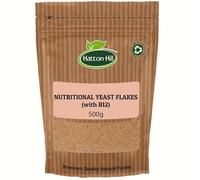 Nutritional Yeast Flakes with B12 - 500g, Vegan, Non-GMO by Hatton Hill