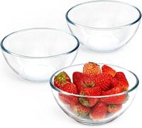 NUTRIUPS 0.4L Small Glass Bowls Set of 3, Glass Mixing Bowls for Food, Glass Bowls Cooking Microwave and Oven Safe, Clear Glass Bowls Set