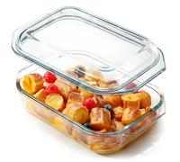 NUTRIUPS 1.35L Glass Casserole Dish With Glass Lid, Glass Bakeware Glass Microwave Casserole Dish Lidded, Oven Cookware