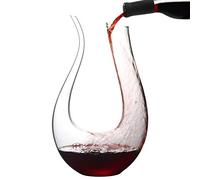 NUTRIUPS 1.3L Wine Decanter, Red Crystal Wine Decanter Carafe, Lead-Free Wine Carafe, red Wine decanters, U Shape Decanters for Red Wines, Decanters Carafes with Brush