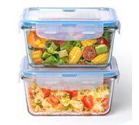 NUTRIUPS 1L Airtight Glass Food Storage Containers with Lids, Square Food Storage Set, BPA Free for Meal Prep, Travel, Freezer, Oven