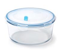 NUTRIUPS 2.8L Large Airtight Glass Food Storage Containers with Lids, Round Food Storage Set, BPA Free for Meal Prep, Travel, Freezer, Oven