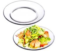 NUTRIUPS 2 Pack 19cm Glass Dinner Plates, Small Tempered Glass Pasta Salad Plate Set for Kitchen