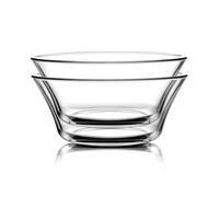 NUTRIUPS 2 Pack 22cm Glass Salad Bowls, 1.7L Clear Glass Bowl for Kitchen, Large Serving Bowl Set of 2, Dishwasher & Microwave Safe
