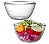NUTRIUPS 2 Piece Glass Mixing Bowl Set Glass Salad Bowl Set, Bowls for Kitchen (1L 15.5cm)