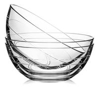 NUTRIUPS 20cm Glass Bowls Set, Clear Glass Salad Bowls (1.5L, 3PCS)