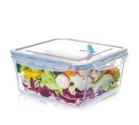 NUTRIUPS 3.3L Large Glass Food Storage Containers with Lids, Square Food Storage Set, BPA Free for Meal Prep, Travel, Freezer, Oven