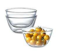 NUTRIUPS 3 Pack Glass Bowl Set - 24oz Cereal & Salad Bowls (5.4 inch)