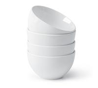 NUTRIUPS 300ml Small Bowls, 11cm Dessert Bowl, Ceramic Bowls Set for Sauce, White, Microwavable & Oven Safe, Set of 4