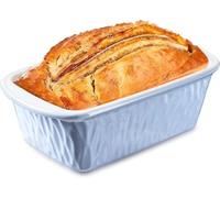 NUTRIUPS 3lb Ceramic Loaf Pan, 23.5x13.5x8cm Internal Size Rectangular Bread Baking Pan, Porcelain Non-Stick Glazed Pan for Home Baking (Bread, Brownie, Lasagna, Meatloaf), Dishwasher Safe (Blue)