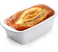 NUTRIUPS 3lb Ceramic Loaf Pan, 23.5x13.5x8cm Internal Size Rectangular Bread Baking Pan, Porcelain Non-Stick Glazed Pan for Home Baking (Bread, Brownie, Lasagna, Meatloaf), Dishwasher Safe (White)