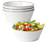 NUTRIUPS 50.7 Oz Salad Bowls Set of 4, 8'' Pho Bowls - Ceramic Soup Bowls,1.5L - Microwave & Dishwasher Safe