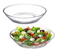NUTRIUPS 7.48in Glass Dinner Plate - 19cm Clear Glass Pasta and Salad Plates