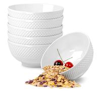NUTRIUPS 700ml Cereal Bowl, White Soup Bowl Set, 15x7cm Ceramic Bowl for Breakfast Chili, Set of 6
