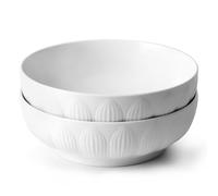 NUTRIUPS 9" Serving Bowls, 2L Large Salad Bowl Set of 2, 23cm Ceramic Bowl for Soup Fruit, Decorative Bowl