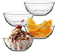 NUTRIUPS Glass Bowls Set, Clear Glass Salad Bowls (500ML, 4PCS)