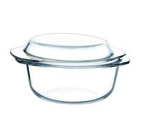 NUTRIUPS Glass Round Casserole Dish with Lid and Handles - 1.5L Oven Proof, High Resistance