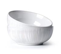 NUTRIUPS Large Porcelain Seving Bowls Set of 2 for Soup, Salad and Noodles, White Ceramic, Φ20cm