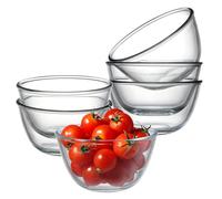 NUTRIUPS Set of 6 Mini Glass Bowls - 500 ml Salad, Dessert, Appetizer Bowls - 11.6 cm