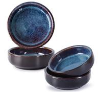 NUTRIUPS Small Dipping Bowls 55ml Small Bowls for Dips, Snacks 10cm Ceramic Soy Sauce Dish, Set of 4, Round