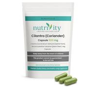 Nutrivity 500mg Vegan Cilantro Capsules, Fresh Coriander Leaf & Herb Complex - Natural Herbal Cleanser for Digestive Support, Colon Cleanse Support Supplement - Made in The UK - 120 Capsules