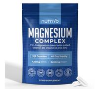 Nutrivo Magnesium Complex 7 in 1 with Vitamin B6, Vitamin D & Zinc | High Strength Magnesium Supplements - 2450mg | 120 Magnesium Capsules - 40 Day Supply | Magnesium Supplement