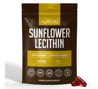 Nutrivo Sunflower Lecithin Capsules 2400mg |120 Softgels | 2 Month Supply | High Strength Lecithin Capsules | Soy Free & Naturally Sourced Sunflower Lecithin Capsules