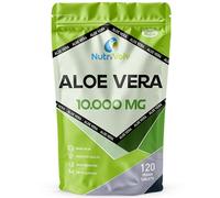 NutriVolv Aloe Vera 10,000mg - 120 Tablets | Natural Skincare, Colon Cleanse & Digestion Support | Detox & Immune Boosting Supplement | High Strength Aloe Vera Extract