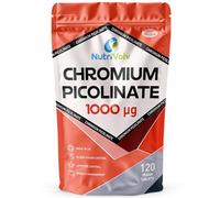 NutriVolv Chromium Picolinate 1000µg | High Strength 120 Tablets | Glucose Metabolism & Cravings Support | Energy & Weight Management | Vegan Supplement