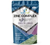 NutriVolv High Strength Zinc Complex with OptiZinc® Monomethionine - 30 Vegetarian Capsules | 5-in-1 Formula with Vitamin C, D3, Selenium & Copper | Immune Booster, Skin & Hair Support
