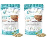 NutriVolv Psyllium Husk 800mg | 120 Capsules | Fibre Supplement | High in Soluble Fibre | Digestion Support | Detox | Colon Cleanse | Weight Loss | Gut Health | Vegan (Pack of 2)