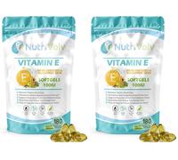 Nutrivolv Vitamin E 100IU - 180 Softgels | Antioxidant Supplement for Skin Support & Cell Protection | Helps Reduce Oxidative Stress, Promotes Healthy Skin & Immune Support (Pack of 2)