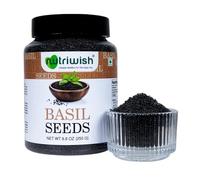 Nutriwish Basil Seeds 8.8 oz (250g) | 100% Natural, Raw & Gluten-Free | Perfect for Smoothies, Drinks & Desserts