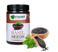 Nutriwish Natural Basil Seeds Pure & Fresh Basil Seeds Safe & Beneficial Tulsi Seeds Holy Basil Seeds for Eating (Holy Tulsi Seeds) No Additives Good for Healthy Snacks 500 gm