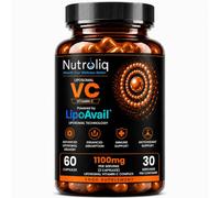 Nutroliq Liposomal Vitamin C Capsules | 1,100 mg Freeze-Dried LipoAvail® Complex Providing 770 mg Vitamin C (963% NRV) per Serving | Clinically Studied LipoAvail® Technology | 60 Capsules