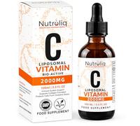 Nutroliq Liposomal Vitamin C Liquid, 2,000 mg Vitamin C Complex per 2 ml Daily Serving, Natural Orange Flavour, Vegan Food Supplement, 100 ml
