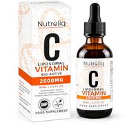 Nutroliq Liposomal Vitamin C Liquid, 2,000 mg Vitamin C Complex per 2 ml Daily Serving, Natural Orange Flavour, Vegan Food Supplement, 60 ml