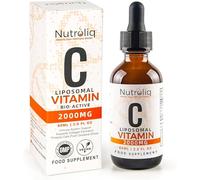 Nutroliq Liposomal Vitamin C Liquid Drops - Vegan Supplements for Men & Women's Health - Helps Boost Immune System - Quick-Absorbing, 2000mg Per Serving, Natural Orange Flavour (60ml)