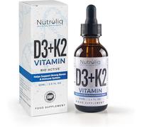 Nutroliq Vitamin D3 + K2 Liquid Drops - 4000IU Vit D3, 100mcg Vit K as MK7, MCT, Extra Virgin Olive Oil - For Immune & Bone Health, Better Energy, Calcium Absorption - Natural Peppermint Flavour, 60ml