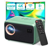 NUTROMO Projector with Wifi and Bluetooth, Native 1080P Portable Mini Projector 4K Support, Auto Focus & Keystone Projector for Bedroom/Home/Outdoor, Compatible with Smartphone/HDMI/USB/TV Stick