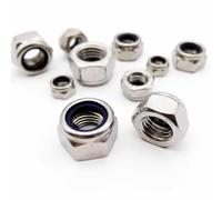 Nuts 2/5/10/50X M2 M2.5 M3 M3.5 M4 M5 M6 M8 M10 M12 M16 304 Stainless Steel Hex Hexagon Nylon Insert Self Lock Nut Nylock Nut Locknut(M8 10pcs)