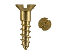 Nuts About Bolts | 12g x 2 1/2" (5.5 x 65mm) Solid Brass Countersunk Slotted Wood Screw | Pack of 100