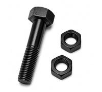 Nuts About Bolts | M16 x 60mm Part Threaded Hex Head Bolts & Nuts | High Tensile Grade 10.9 | 2mm Pitch | Self Colour Black | Pack of 5
