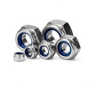 Nuts About Bolts M8 Nyloc Nuts A2 Stainless Steel DIN 985 | 13mm AF | 8mm Metric Thread | Nylon Insert Lock Nut | Pack of 20