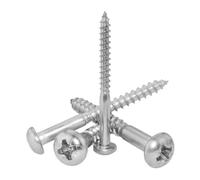 Nuts About Bolts No.6 x 2" (3.5mm x 50mm) Pozi Pan Head Wood Screws Rust-Proof A2 Stainless Steel, for Floorboards, Wood Fences, DIY Furniture & Repairs - Pack of 25