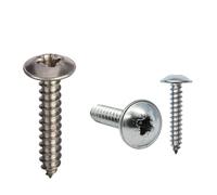 Nuts About Bolts No.8 x 3/4" (4.2mm x 19mm) Pozi Flanged Self Tapping Screws | A2-304 Stainless Steel | PZ1 | BS4174 | Sheet Metal, Plastic & Electronics - Pack of 100