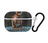 Nuts and Squirrels Airpod Pro Case Cover Wireless Earbuds Case Protective Cover with Keychain Compatible with AirPods 1st & 2nd Generation Full Protective, Front LED Visible White