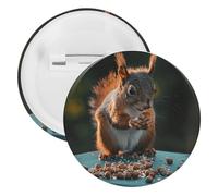 Nuts And Squirrels Lapel Pins Round Metal Brooch Badge Cute Tie Tack Pin for Hats, Clothing, Bags Unique Fashion Accessories Gift for Men & Women, 5PCS, tinplate, no gemstone